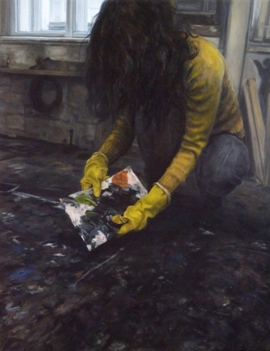 "Winter floor, 150 x 115 cm, oil on canvas, 2012, In the collections of the National Gallery in Prague (depository) - artwork by Jirka Houska