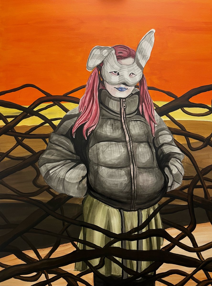 Who's coming out,130x100, 2025 - artwork by Marie Butula Cichá