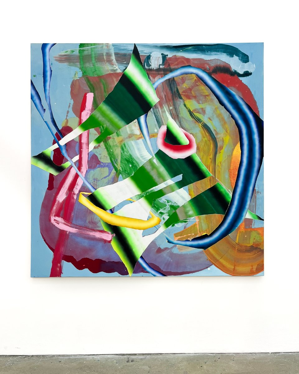 We built this from the front, acrylic on canvas, 200 × 200 cm, 2026 - artwork by Annie Brown