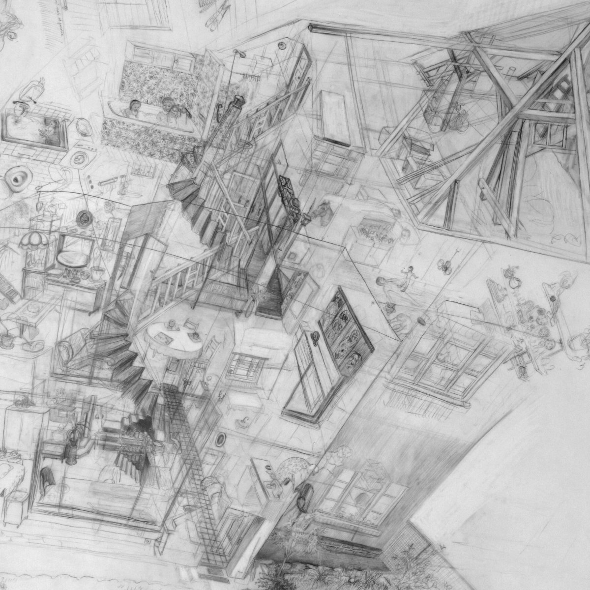 Father's house, 2025, detail - artwork by Libuše Vendlová