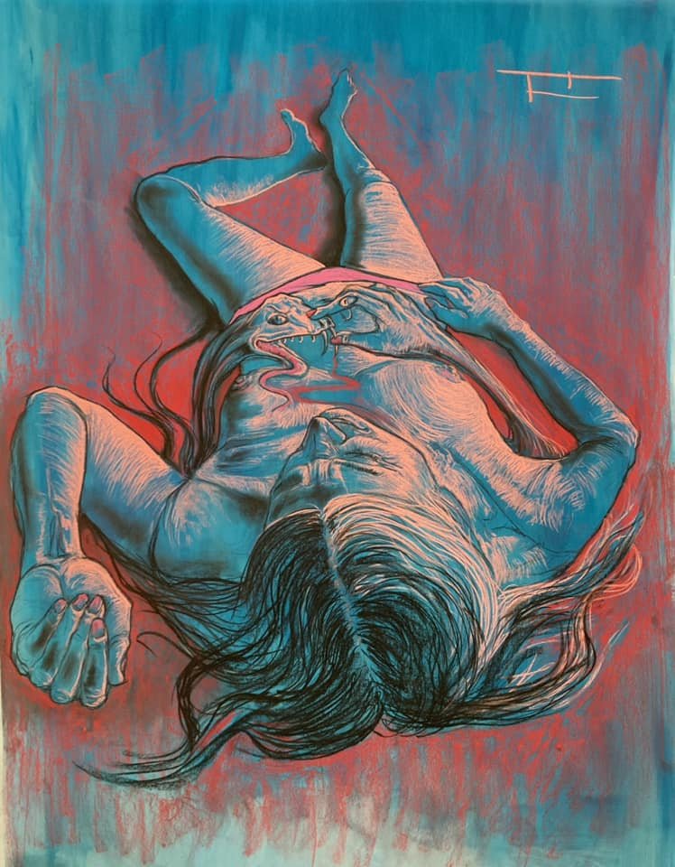 Figurative Drawing, 200×110 cm, 2023 - artwork by Tereza Laznová