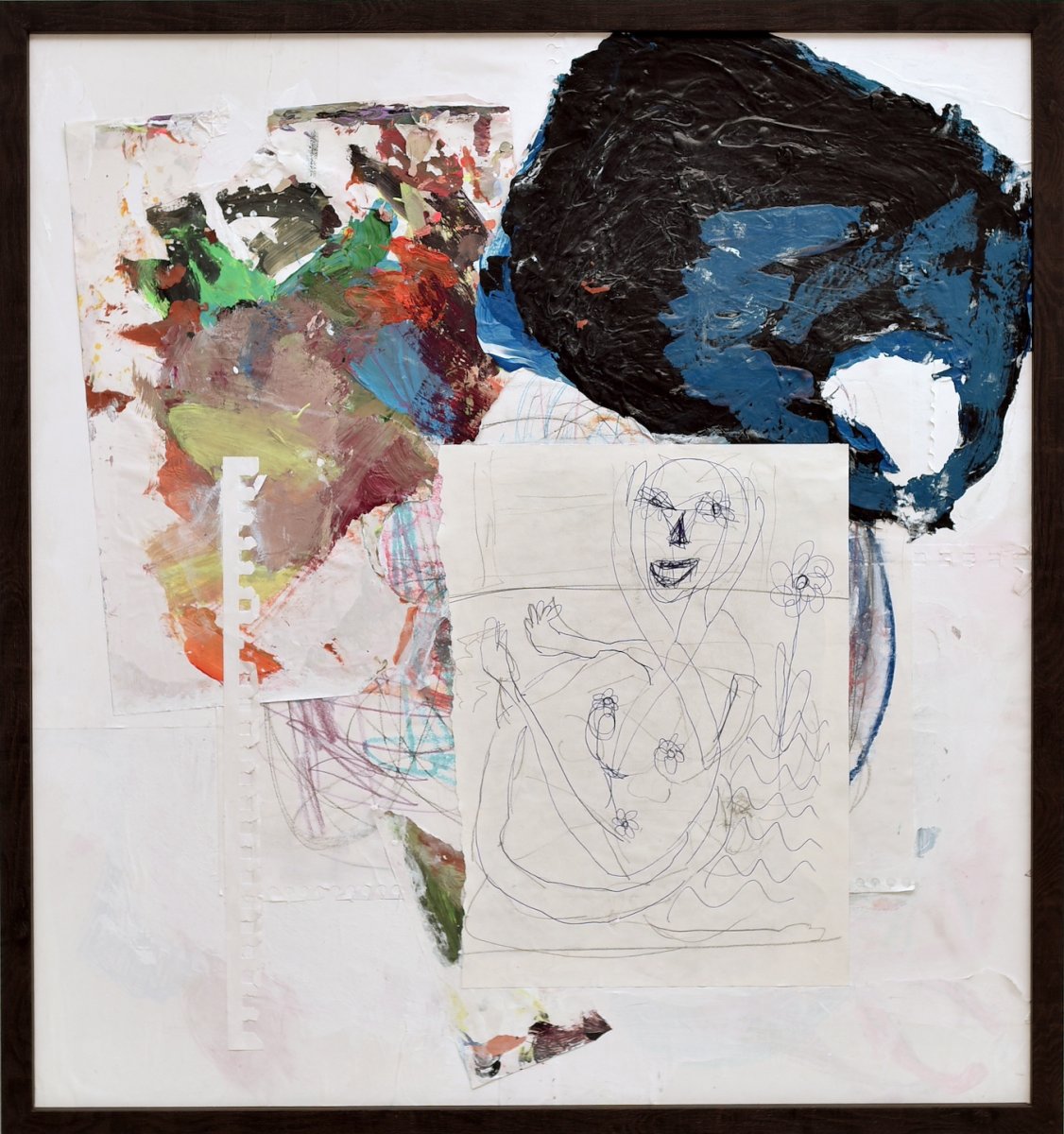 Crazy Crazy Time, collage on board, 50 × 50 cm, 2026 - artwork by Natália Okolicsányiová