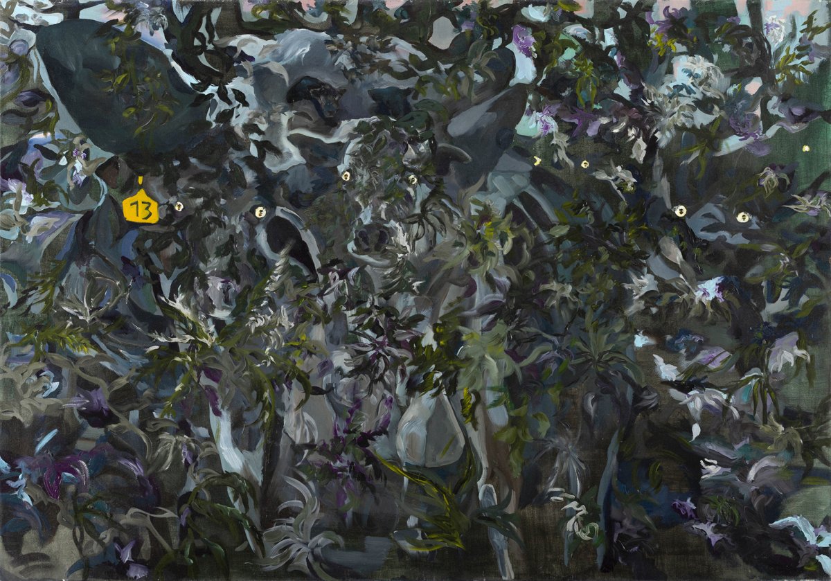 Cows, 130x170 cm, oil on canvas, 2010 - artwork by Barbora Chlastáková