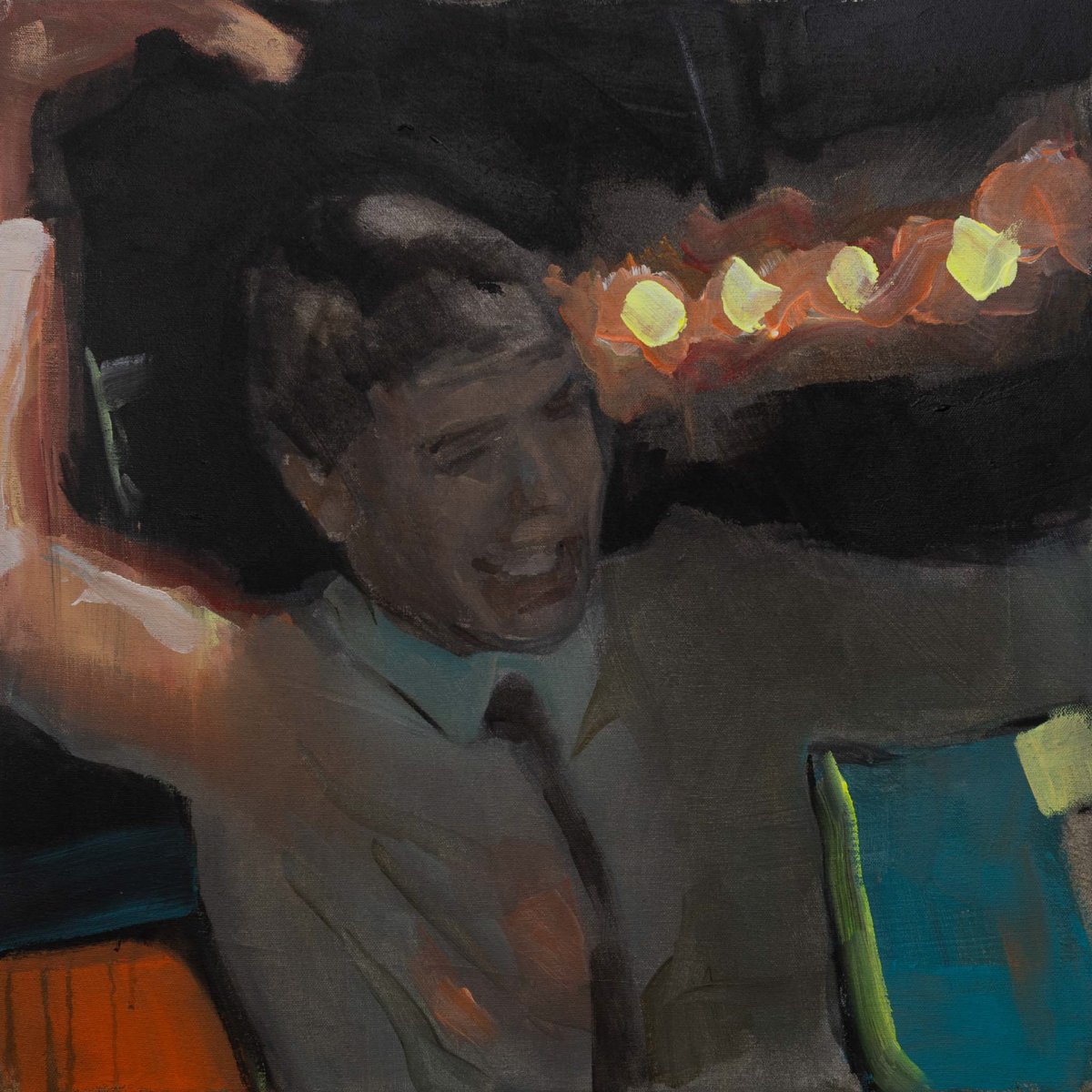 Disco Inferno, acrylic on canvas, 50x50cm, 2025 - artwork by Matěj Komínek