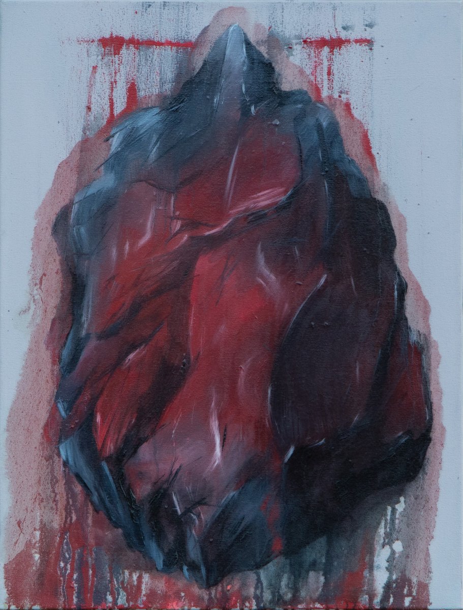 Stone 03 / oil on canvas / 65x50 / 2018 - artwork by Marie Vránová