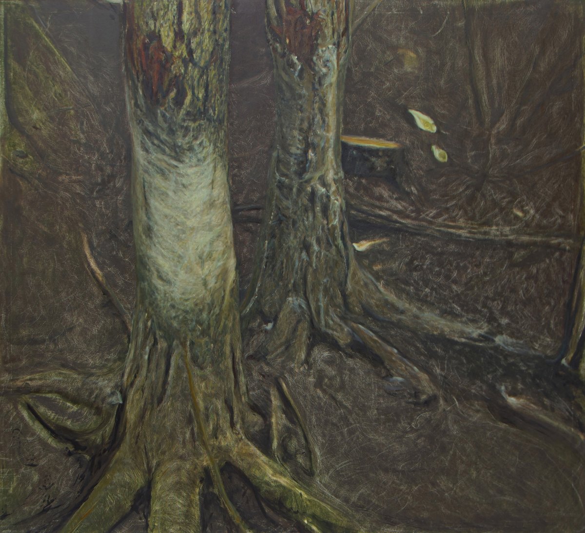 Obdarte i sciete, 170 x 185 cm - artwork by Artur Wieczerzyński