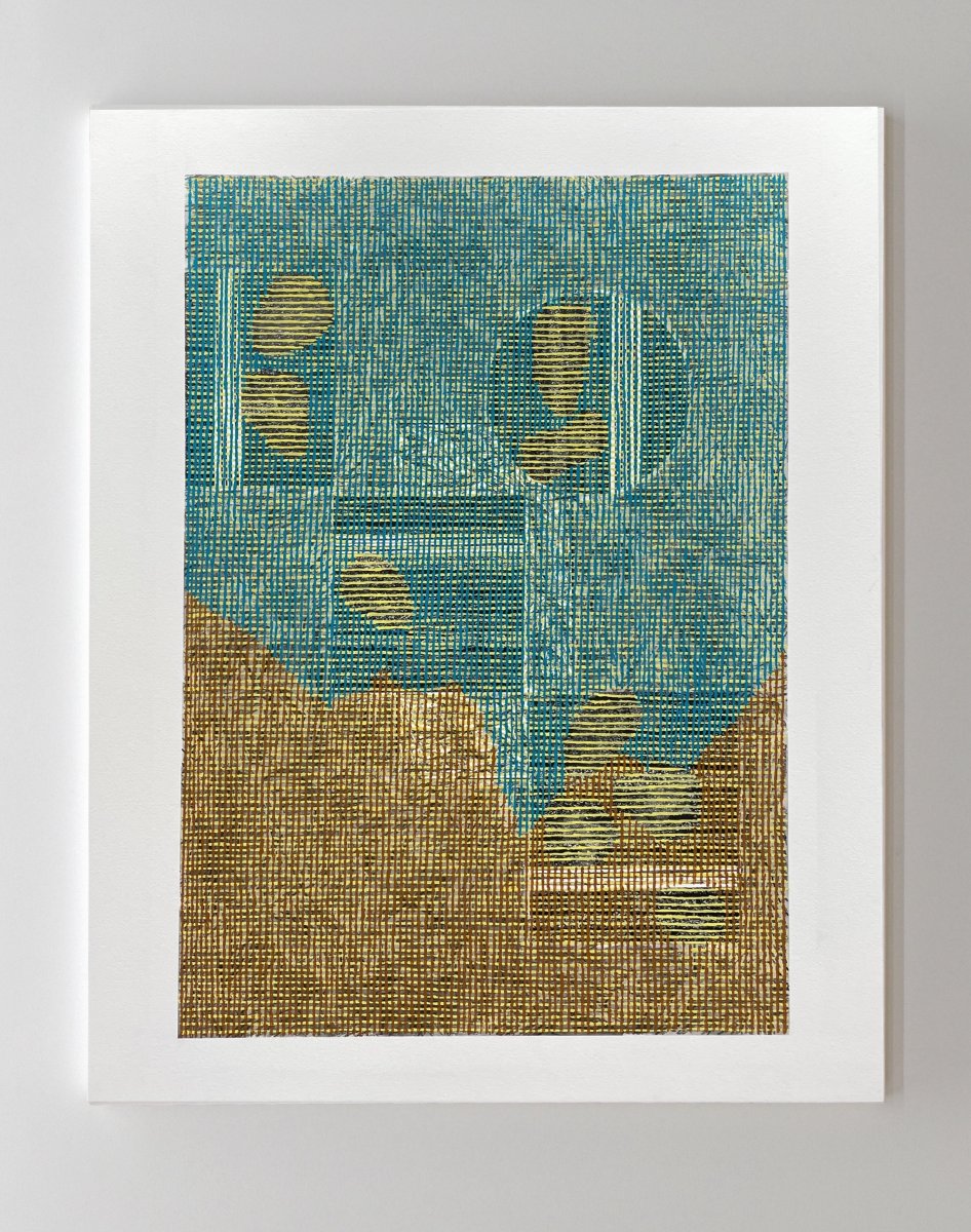 Composition 3626, acrylic and pigment on Arches paper mounted on panel, 91 × 72 cm, 2026 – artwork by Dominique Lutringer