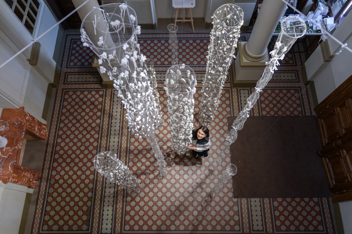 Installation of Porcelain Flowers and Plants “Biophilia”, 2025–2026 - artwork by Diana Grochovska