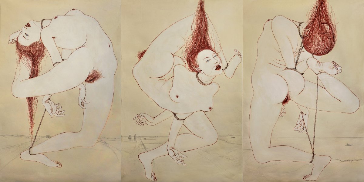 Triptych physical situation,2014 - artwork by Lucie Ferliková