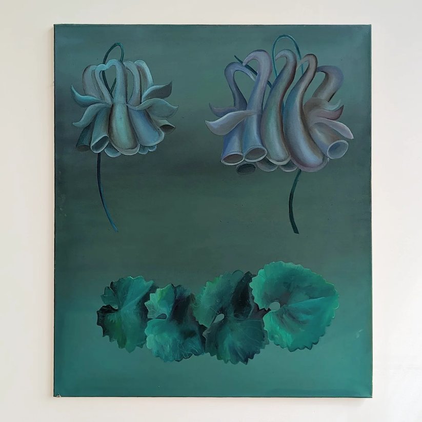 Tvary růstu, olej na plátně, 100 x 90 cm - artwork by Bára Gehringerová
