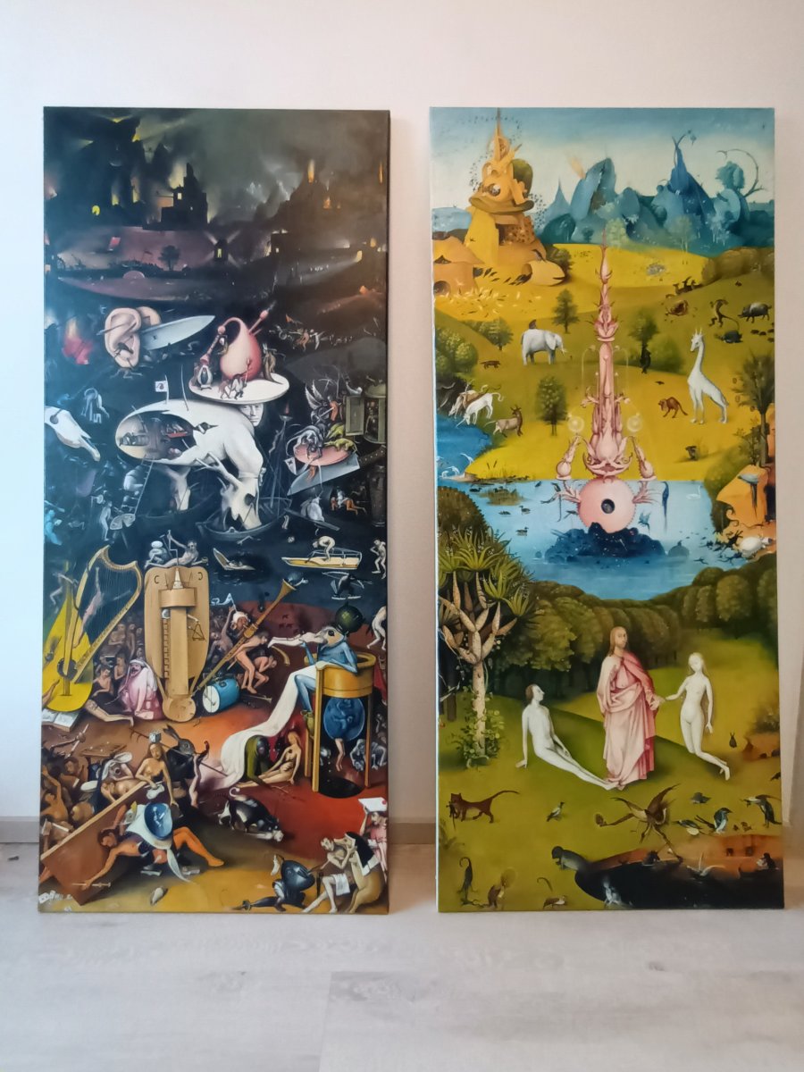 The Garden of Earthly Delights - copy, 70x150, oil on canvas, 2025 - artwork by Zuzana Hřivňacká Vágnerová