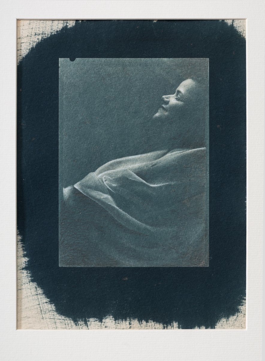 Jana Kautská / toned cyanotype + pastel - artwork by Klára Stojaníková