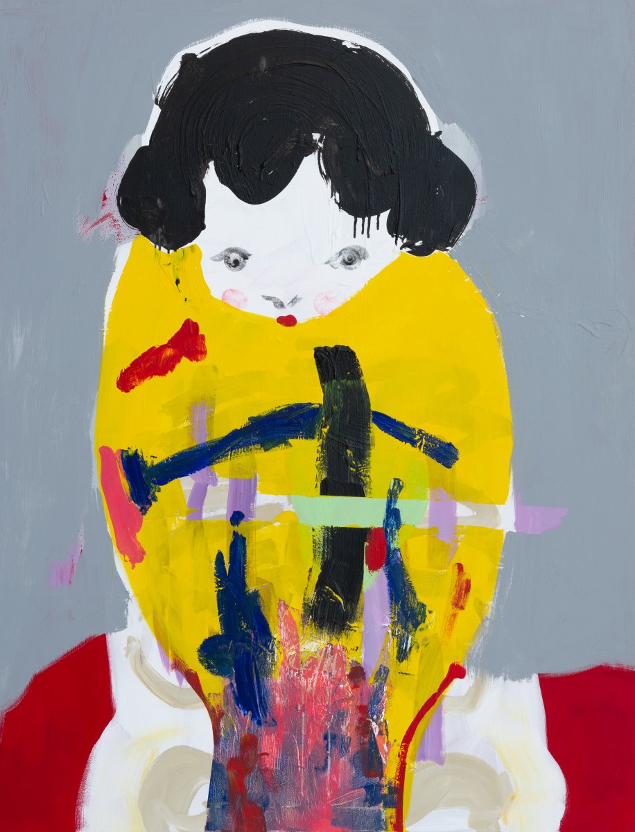 Plíseň na lžičce, akryl na plátně, 2025 - dílo od Jitka Petrášová