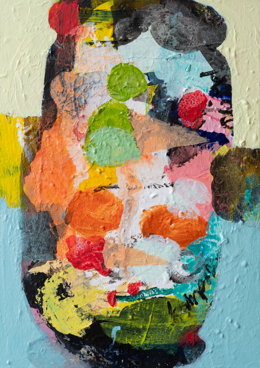 Domácí potřeby, akryl na plátně, 2026 - dílo od Jitka Petrášová