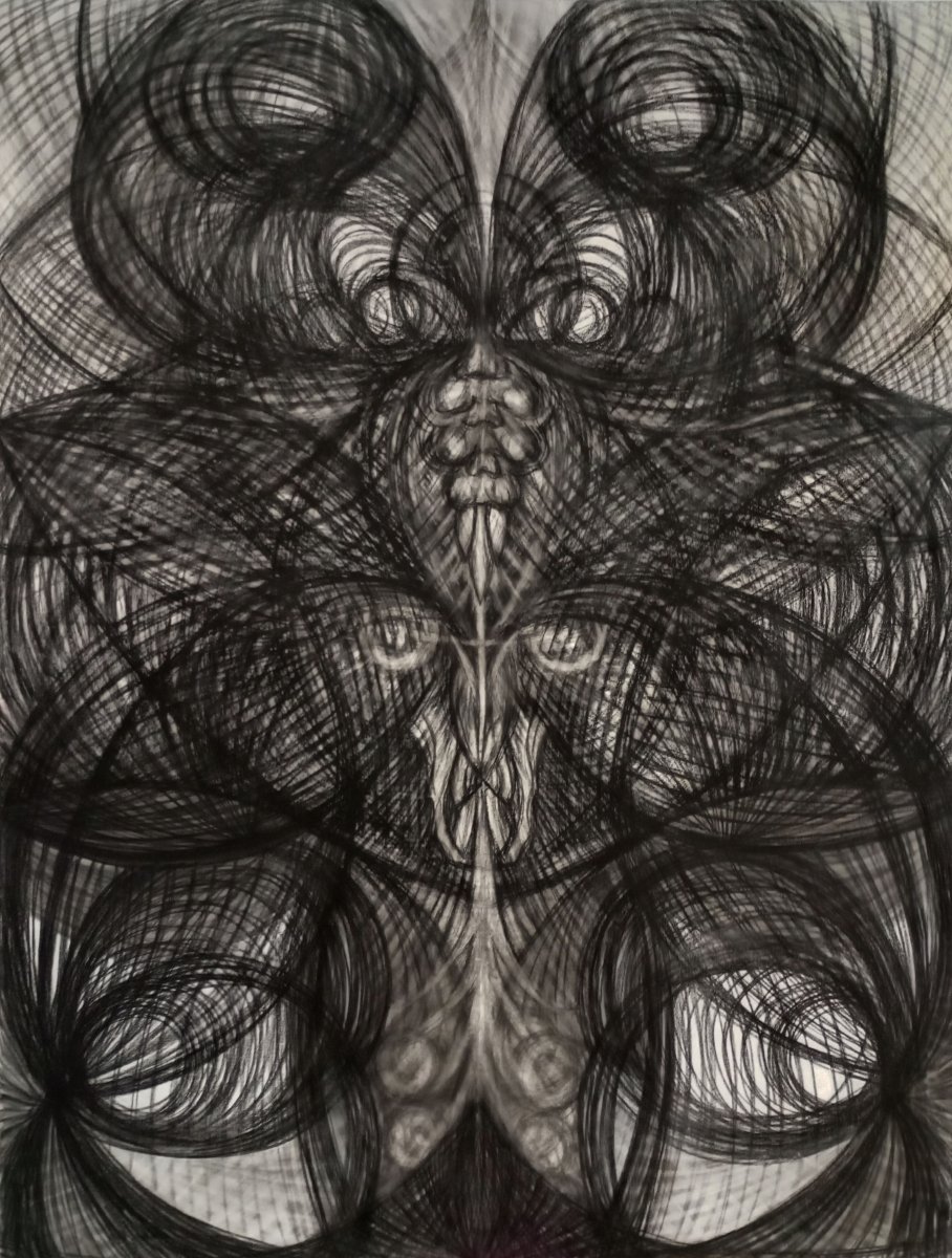 Dead Can Dance (série Back to The Black Roots), uhel na plátně,  135 × 160 cm - praca Helena Blaško