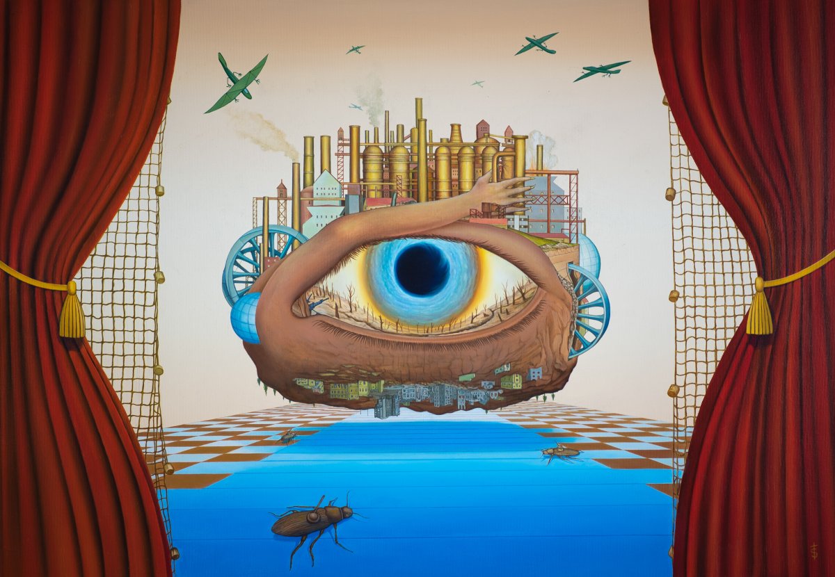 Eye of War, oil on canvas, 100x70 cm, 2024 - artwork by Tomáš Sejkora