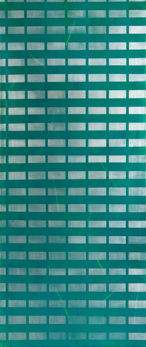 Dva rytmy, kombinovaná technika na plátně, 195×80 cm, 2024 - dílo od Alice Marková