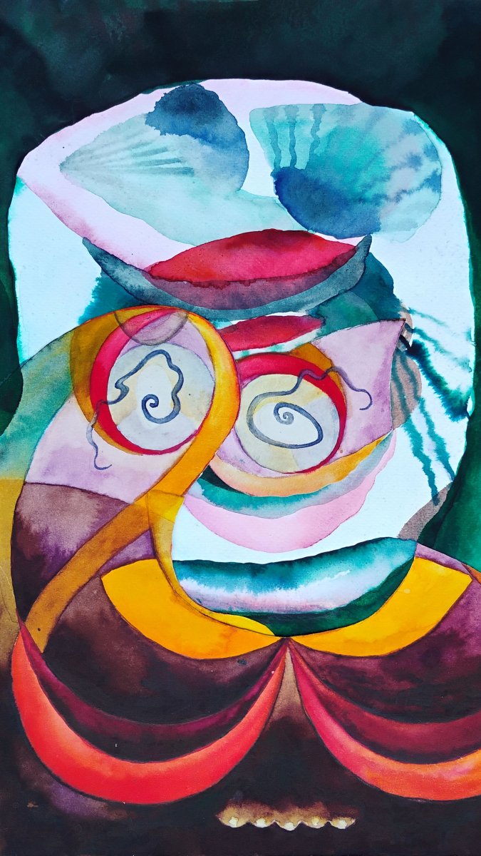 Perlorodky, akvarel na papíře, 31 × 17,5 cm - praca Helena Blaško