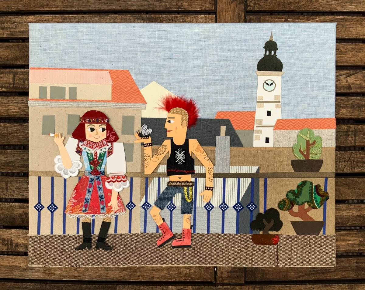 Humans of Hradiště – Peťka v kroji a Thomas - dílo od Petra Pohlová