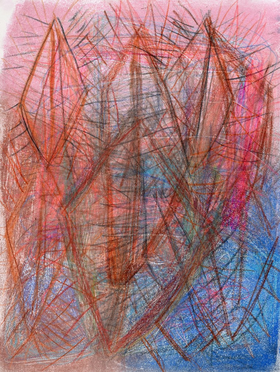 Garden, drawing on paper, A4, 2025 - artwork by Natália Okolicsányiová