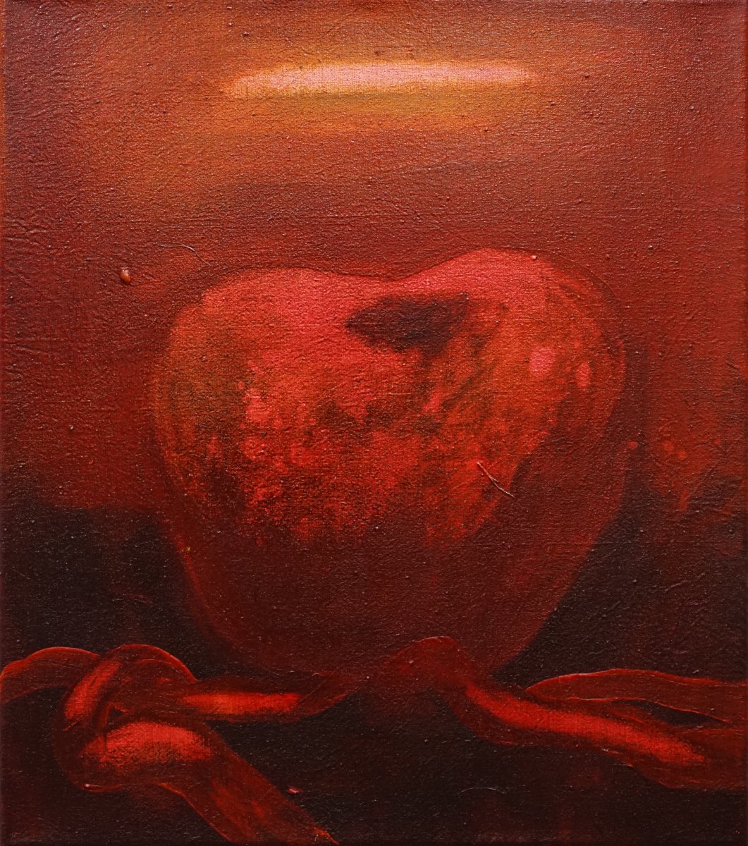 From Root to Crown, Root, acrylic and oil on canvas, 2025, 40x35 cm - artwork by Kristýna Nejedlá Bujárková