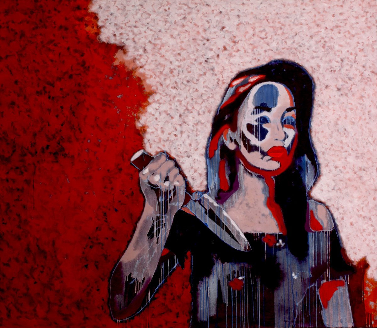 Lukrécie, akryl na plátně, 190 × 220 cm, 2025 - artwork by Simona Ticháčková