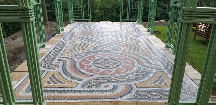 Kamenná mozaika 7x3m, Praha - artwork by Marika Toman Bumbálková