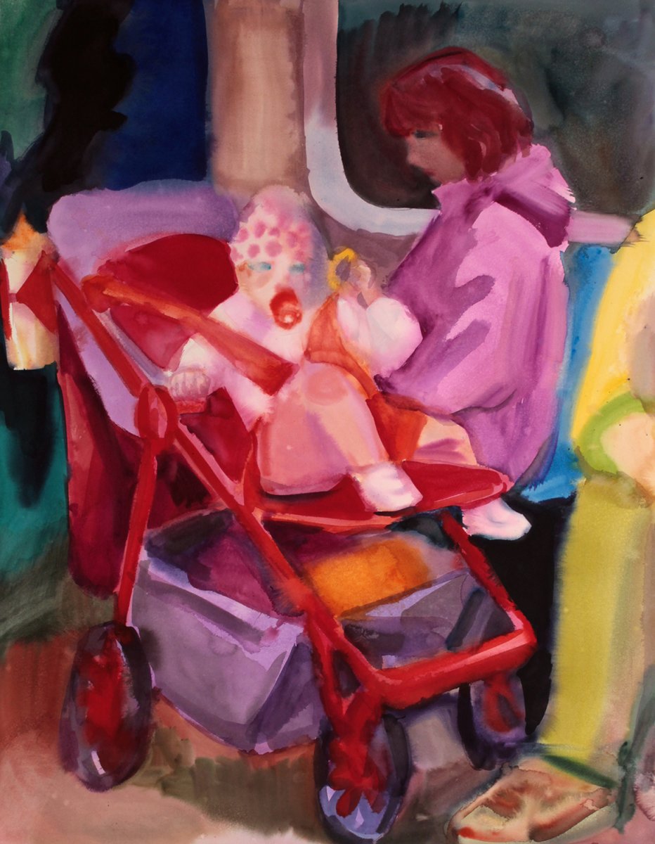 z cyklu B-B-B-Barva, 2024, akvarel na papíře, 130×100 cm - artwork by Jaroslav Grodl