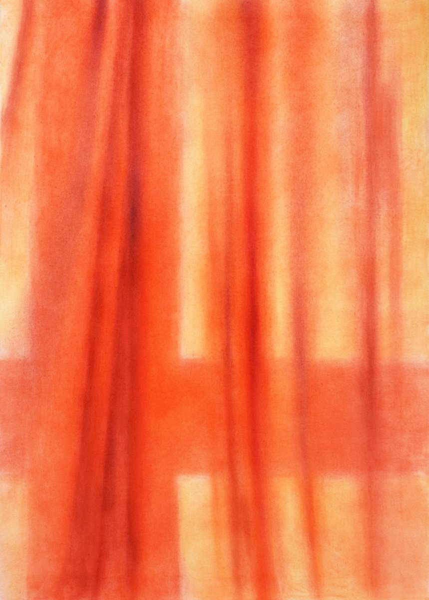 Závěs XIII, 2022, pastel na plátně, 85x60 cm - dílo od Elisabeth-Marie