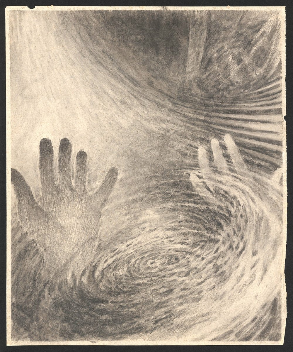 i am, charcoal on paper, 85 × 100 cm, 2025 - artwork by Sebastian Karvay