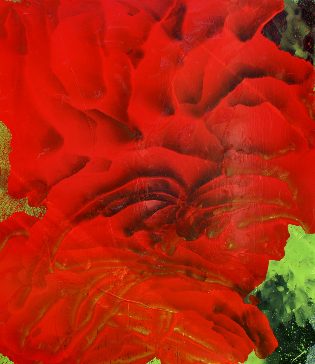 Růže, syntetika na plátně, 150×130 cm, 2024 - dílo od Jakub Hvězda