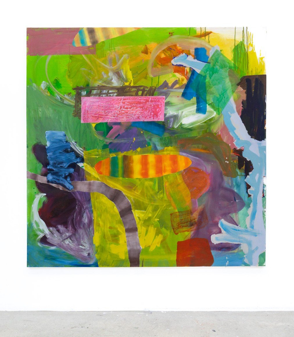 Do you think green has too many multiplicities?, acrylic on canvas, 180 × 180 cm, 2025 - artwork by Annie Brown