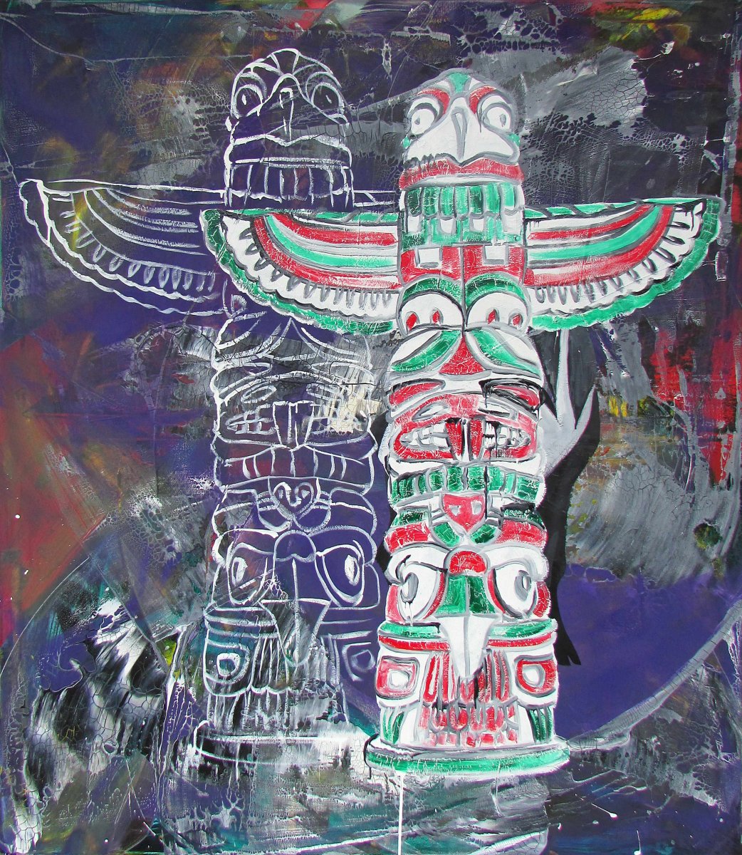Totem, olej na plátně, 150×130 cm, 2024 - dílo od Jakub Hvězda