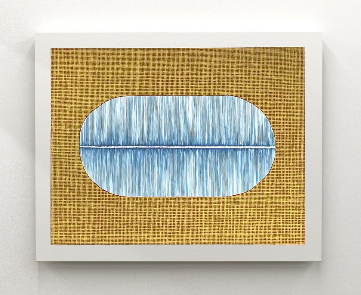Composition 1723, acrylic and pigment on Arches paper mounted on panel, 91 × 72 cm, 2024 – artwork by Dominique Lutringer
