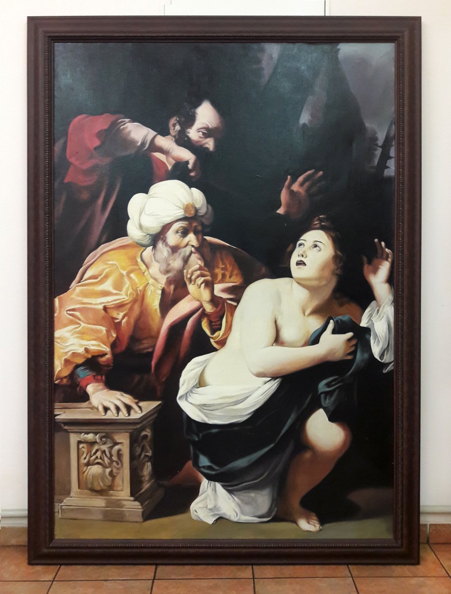 Susan and the Elders - copy, 130x180, oil on canvas, 2005 - artwork by Zuzana Hřivňacká Vágnerová