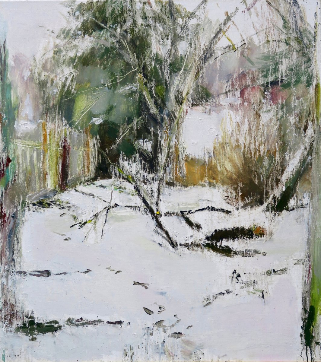 Snow, 2018, oil on canvas. 100 x 90 cm - artwork by Matěj Lipavský