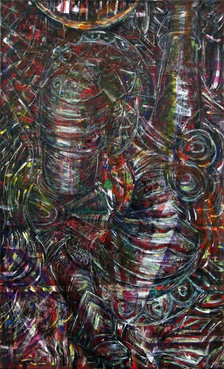 Armored Arms, mixedmedia on canvas, 60x100cm, 2016 - artwork by Hynek Bařák