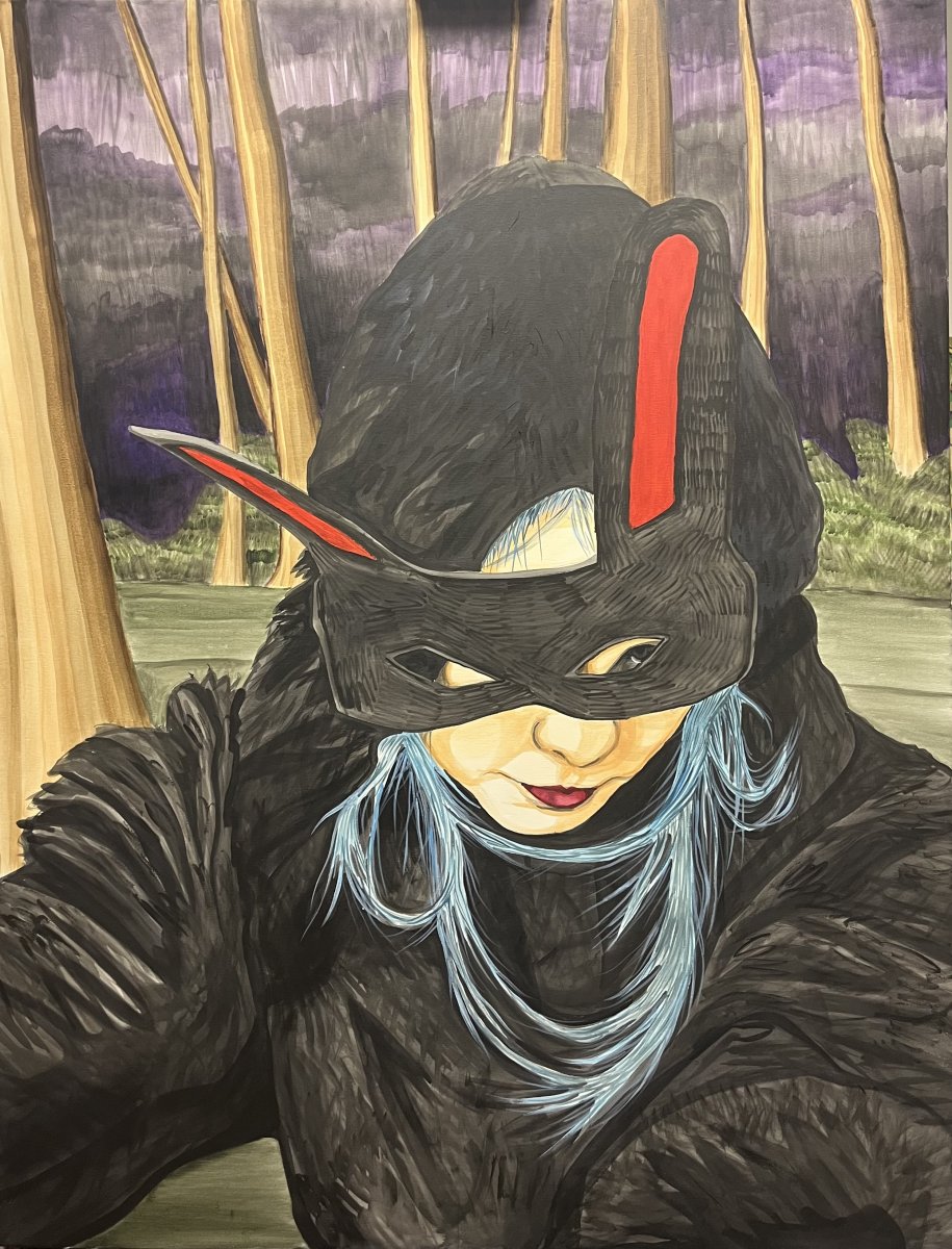 Who's coming out,130x100, 2025 - artwork by Marie Butula Cichá