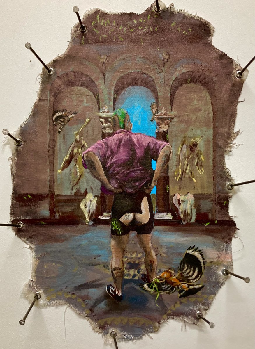 OISEAUX DANS LA CATHÉDRALE DE LA MAJOR, 45x75cm, 2025 - artwork by Radek Belanec