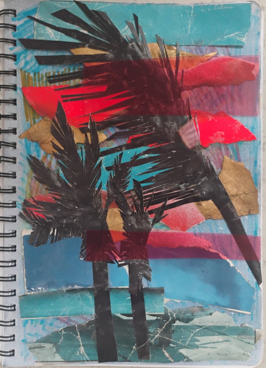 Palmy, koláž - dílo od Simona Blahutová