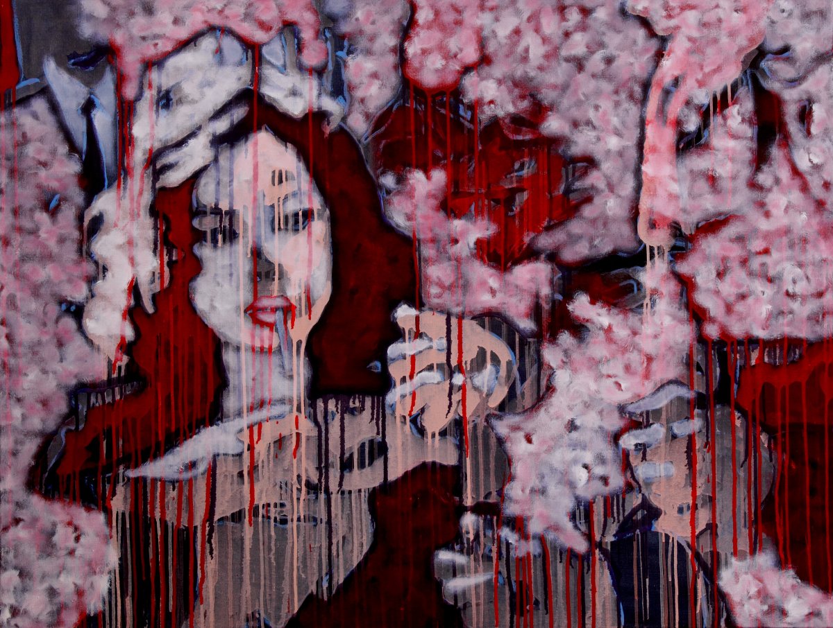 Žena v tobě, akryl na plátně, 95 × 125 cm, 2026 - artwork by Simona Ticháčková