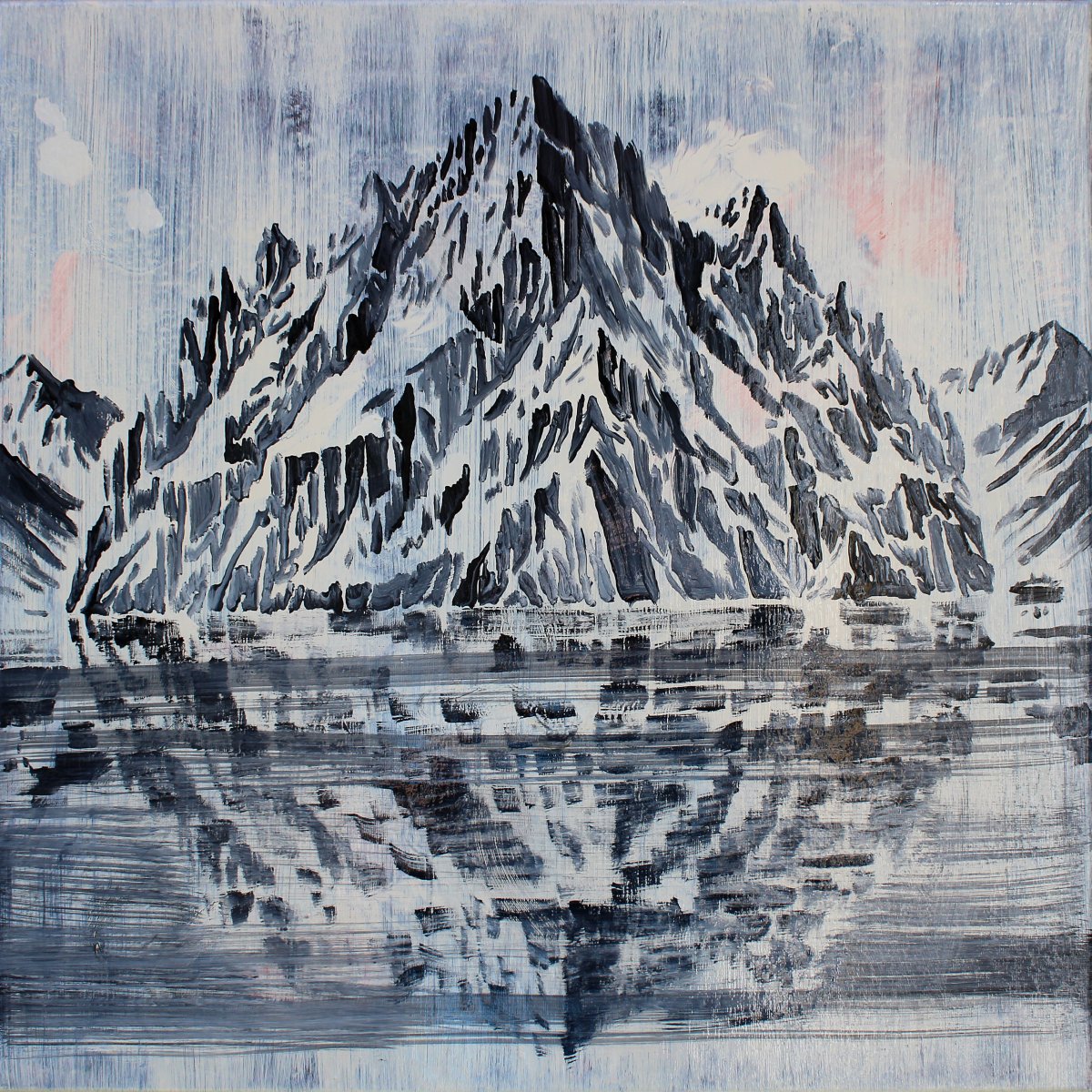 Led, akryl a syntetika na plátně, 60×60 cm, 2025 - dílo od Jakub Hvězda