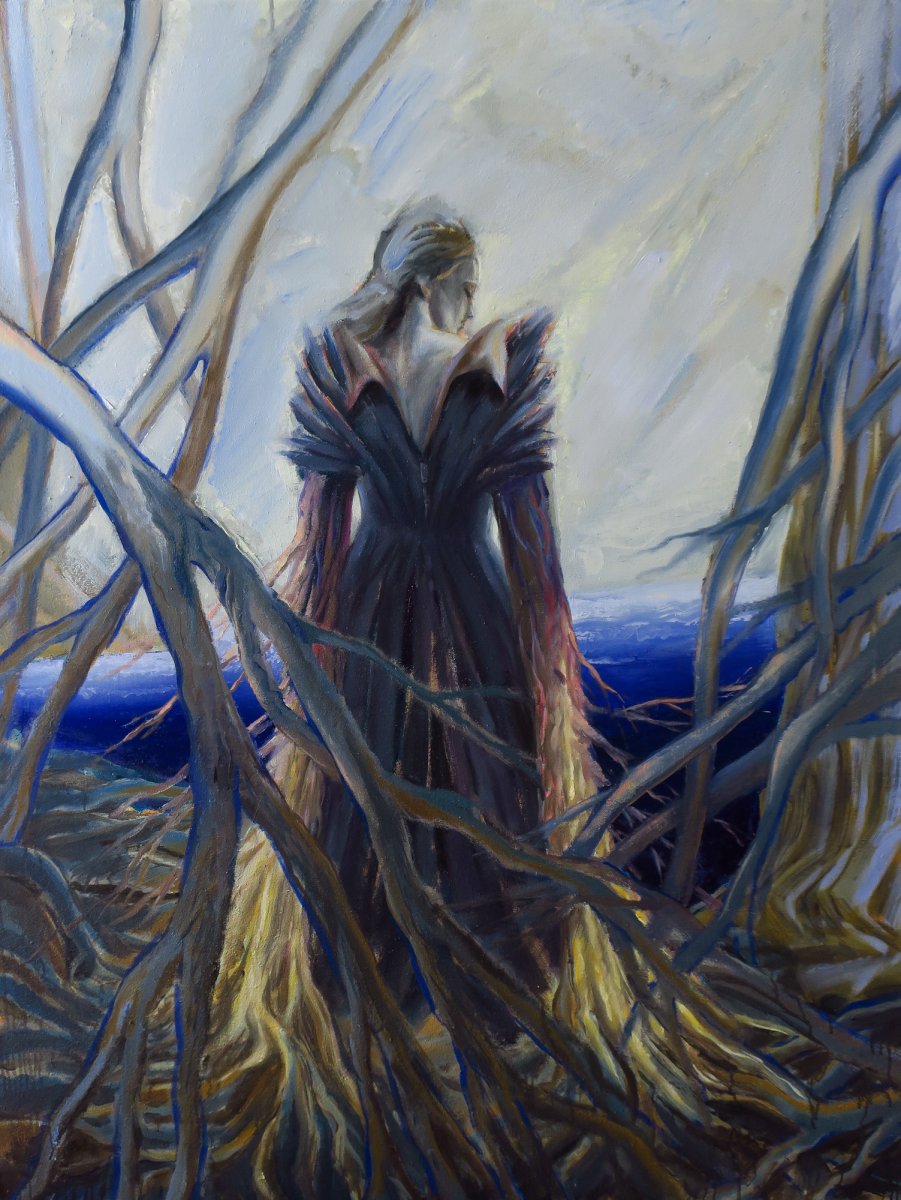 Daphne, oil on canvas, 125x165cm, 2024 - artwork by Lyube Petrov