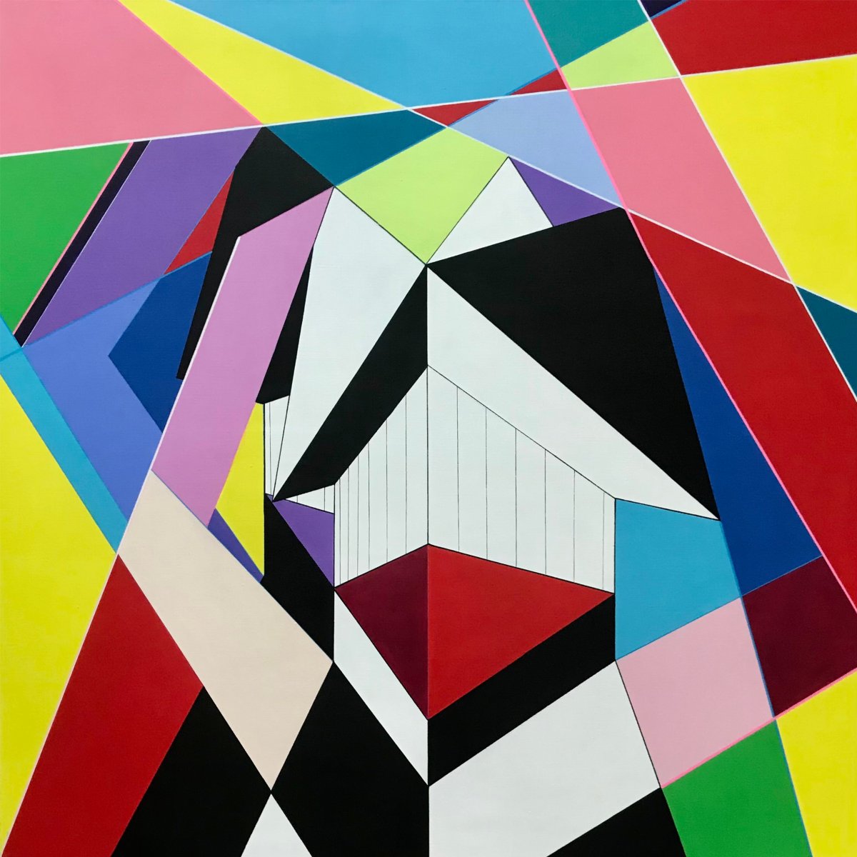 Hedonisté III, 160×160 cm, 2023 - dílo od Birgitt Fischer