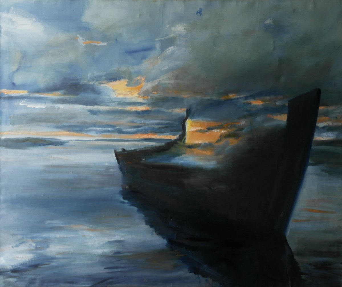 Sunset of our life, 2017, oil on canvas, 140x160cm - artwork by Anna Němec Sypěnová