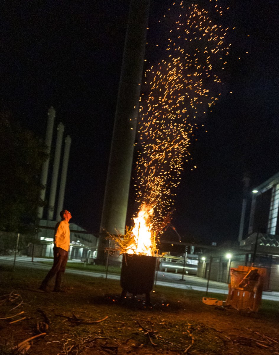 Biochar Ritual, group exhibition Second Cities, September 2024 (photo: Peter Brandstätter) - artwork by Jan Karpíšek