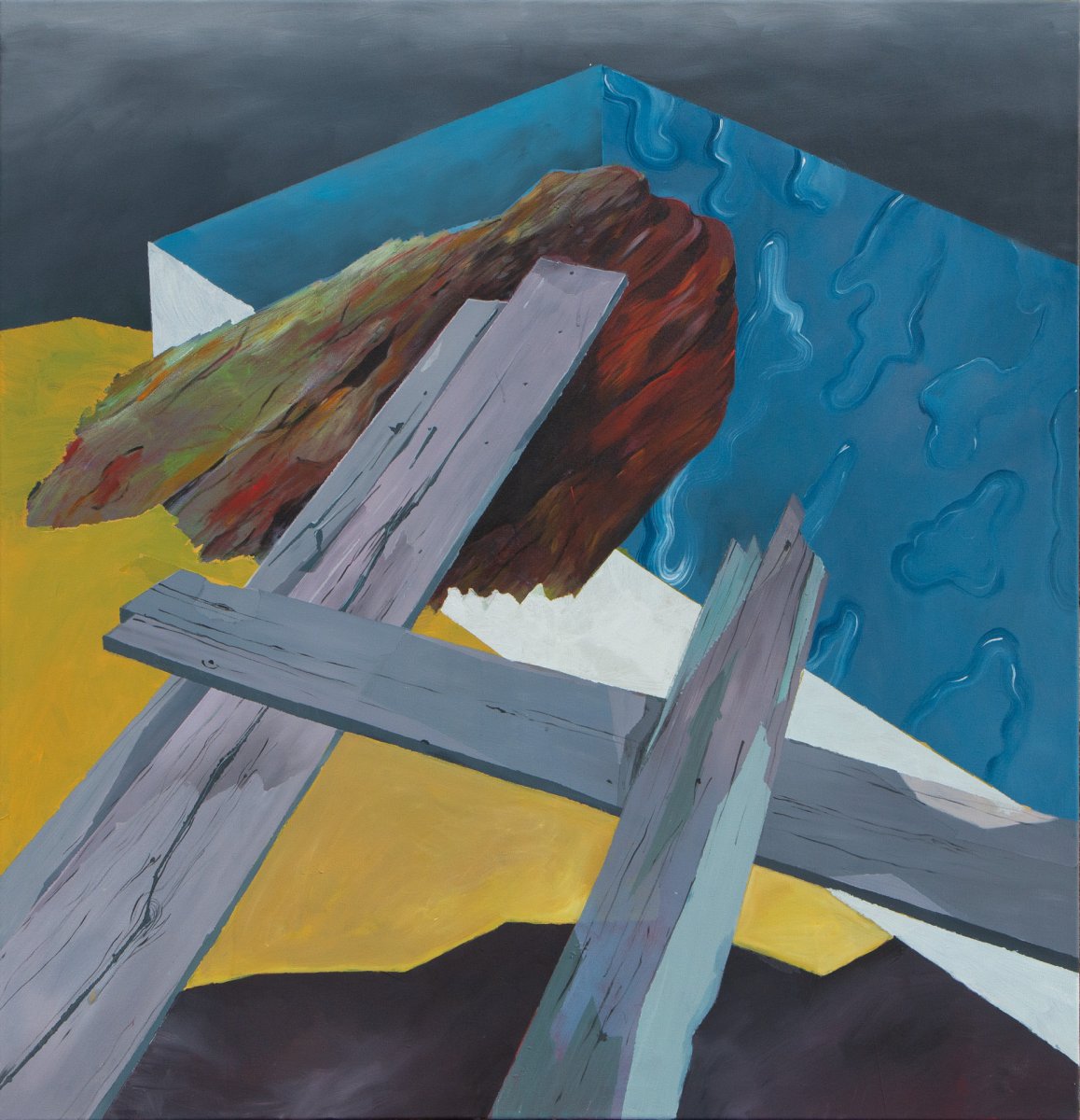 Stone 05 / acrylic on canvas / 140x135 / 2019 - artwork by Marie Vránová