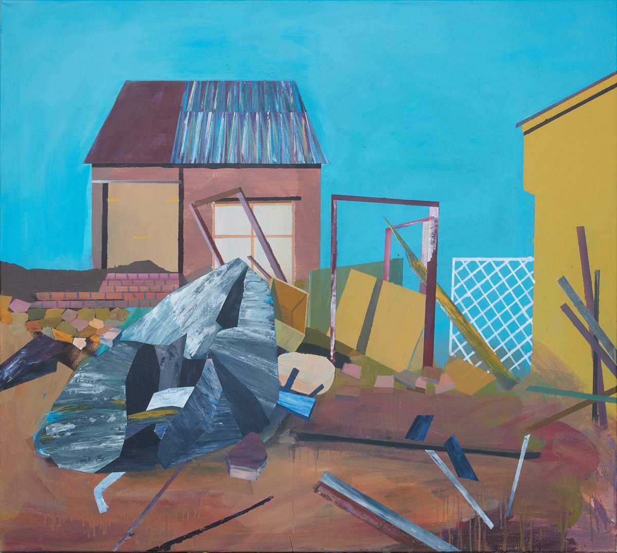 Stone 10 / acrylic on canvas / 125x140 / 2022 - artwork by Marie Vránová