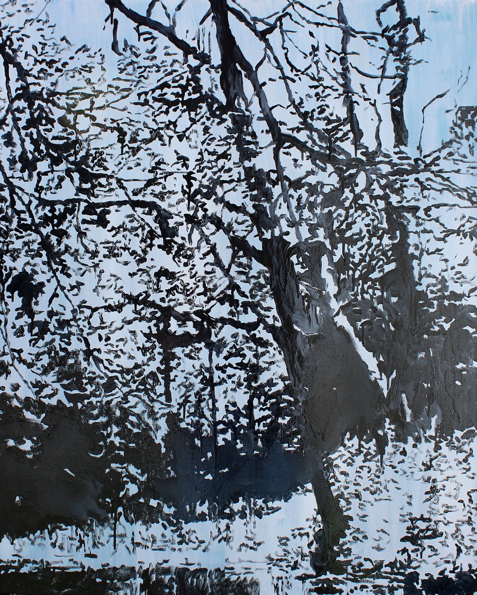 Krajina, syntetika na plátně, 100×80 cm, 2025 - dílo od Jakub Hvězda