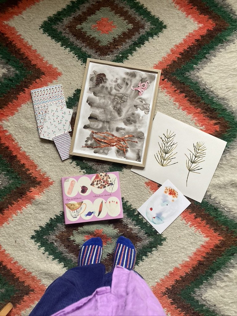 Watercolors, prints, illustrated book, 2025 - artwork by Michaela Casková